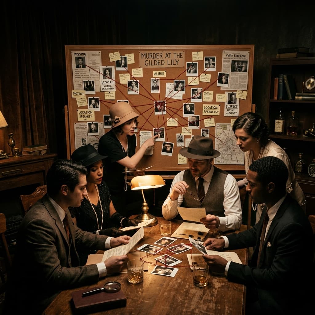 Murder mystery, built around, your people.